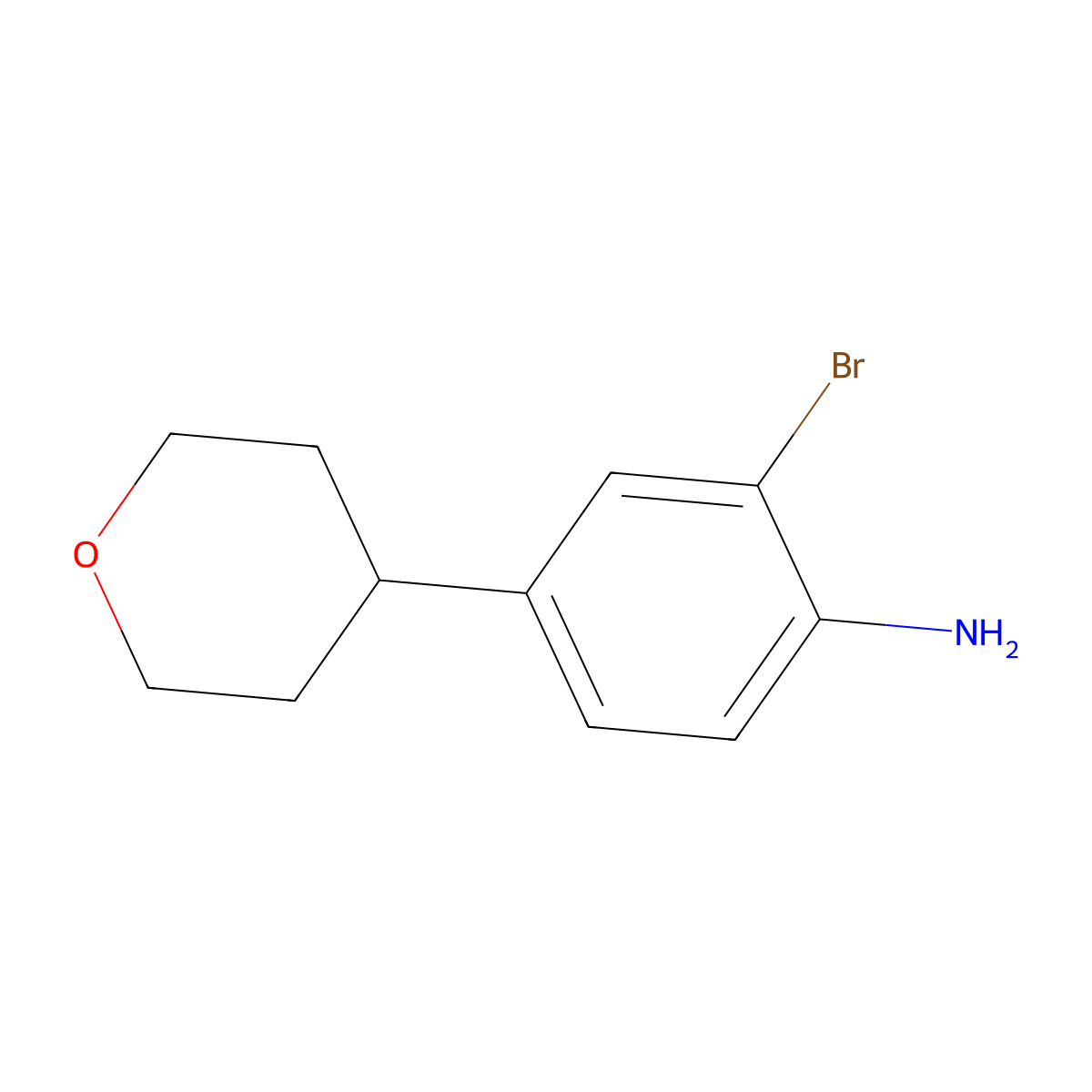 2-Amino-5-(4-tetrahydropyranyl)bromobenzene molecular structure, CAS 1434128-19-4