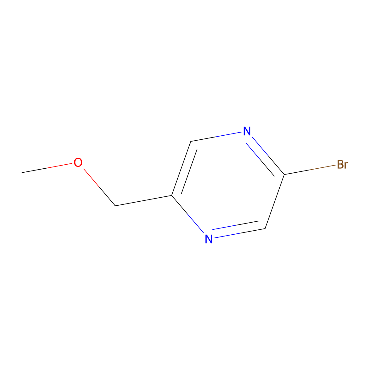 2-Bromo-5-(methoxymethyl)pyrazine molecular structure, CAS 1434128-25-2