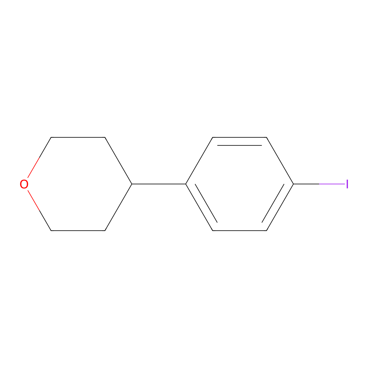 4-(4-Iodophenyl)tetrahydro-2H-pyran molecular structure, CAS 1434128-30-9