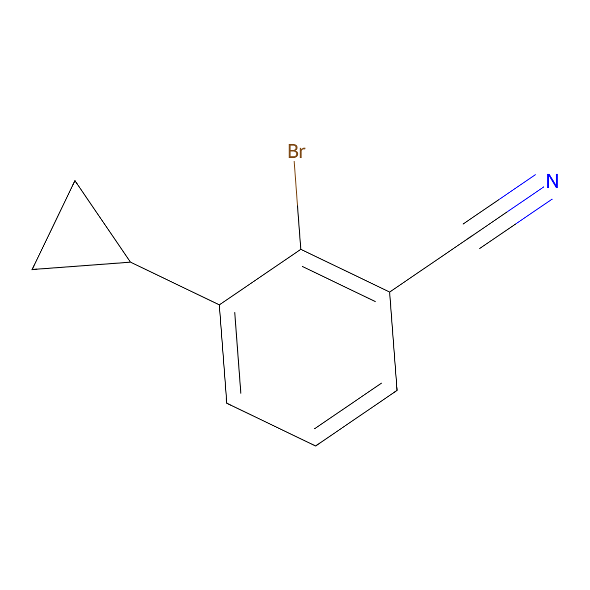 6-(Cyclopropyl)-2-(cyano)bromobenzene molecular structure, CAS 1434128-33-2