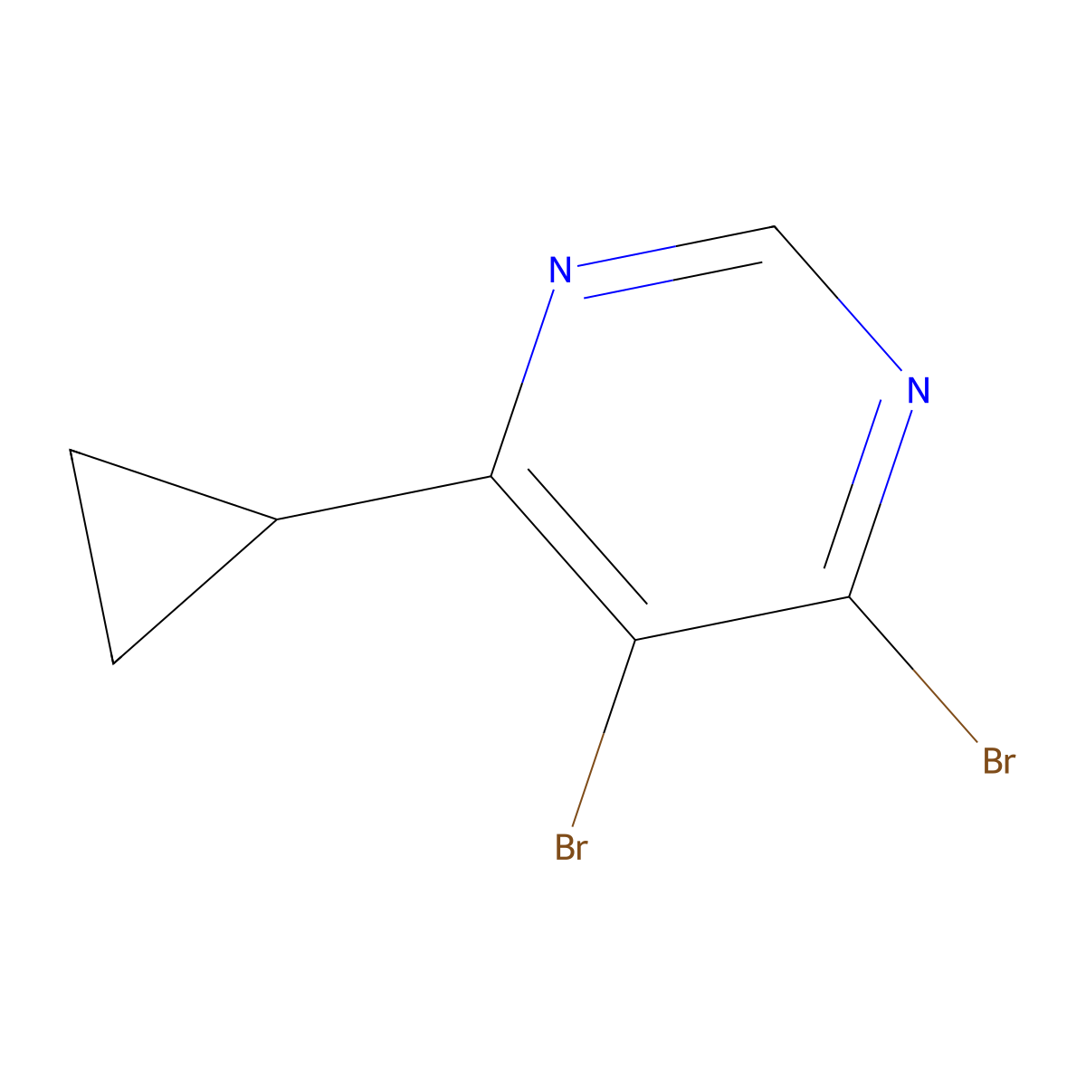 4,5-Dibromo-6-(cyclopropyl)pyrimidine molecular structure, CAS 1434128-37-6