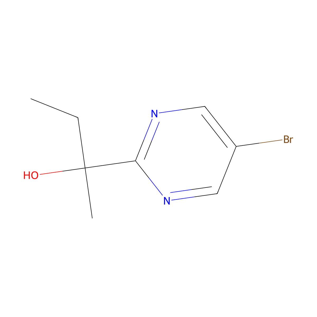 5-Bromo-2-(1-hydroxy-1-ethylethyl)pyrimidine molecular structure, CAS 1434128-38-7