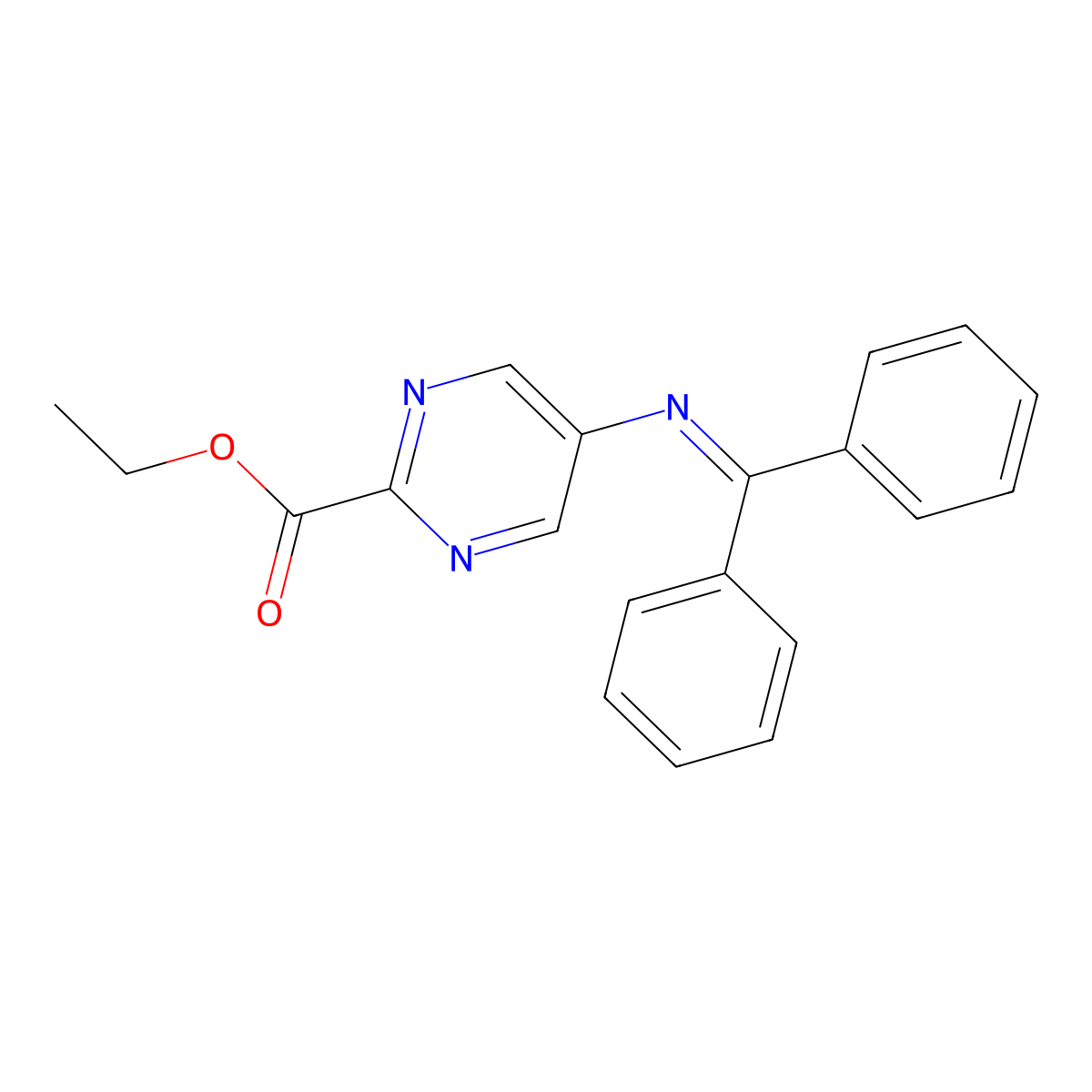 Ethyl 5-[(Diphenylmethylene)amino]-2-pyrimidinecarboxylate molecular structure, CAS 1434128-44-5