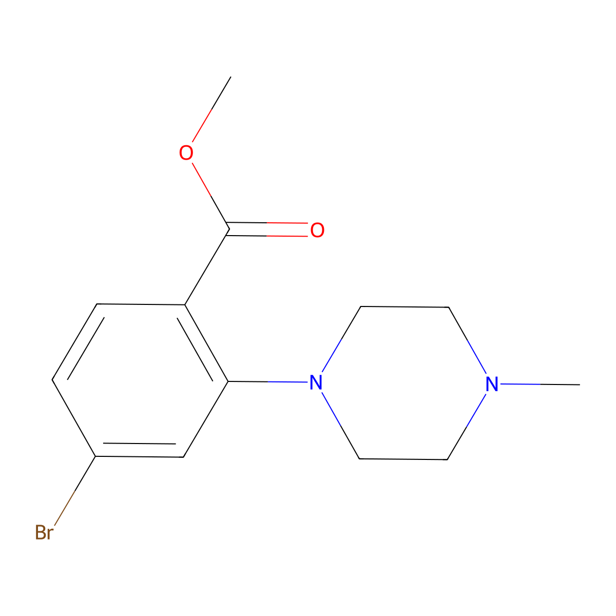 Methyl 4-Bromo-2-(4-methyl-1-piperazinyl)benzoate molecular structure, CAS 1434128-45-6