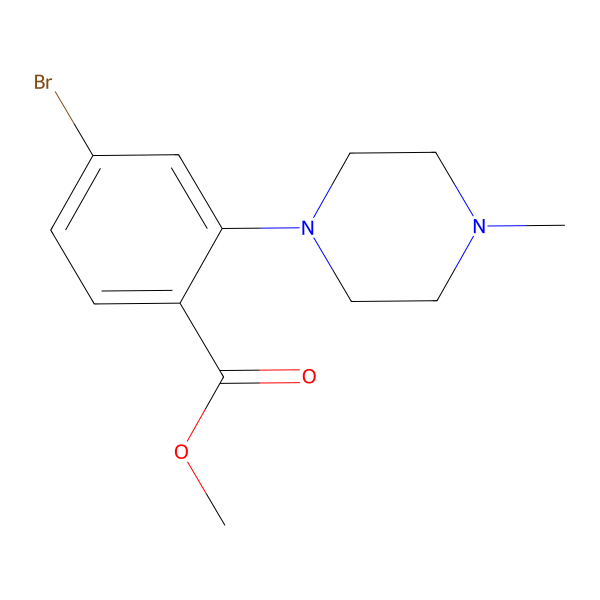 Methyl 4-Bromo-2-(4-methyl-1-piperazinyl)benzoate molecular structure, CAS 1434128-45-6