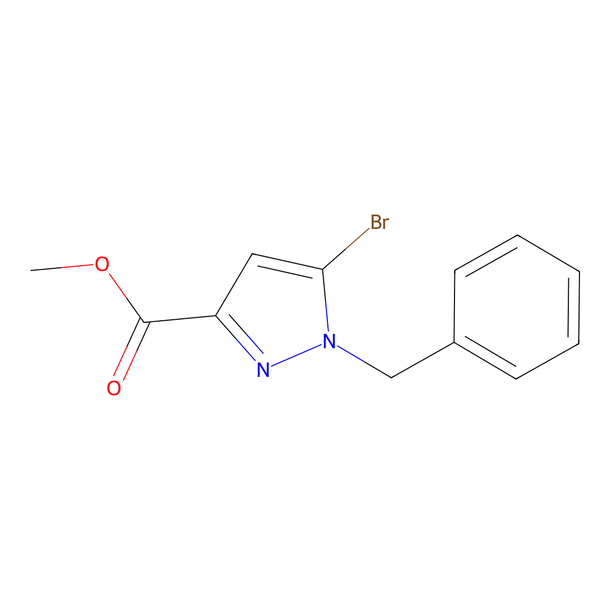Methyl 1-Benzyl-5-bromopyrazole-3-carboxylate molecular structure, CAS 1434128-50-3