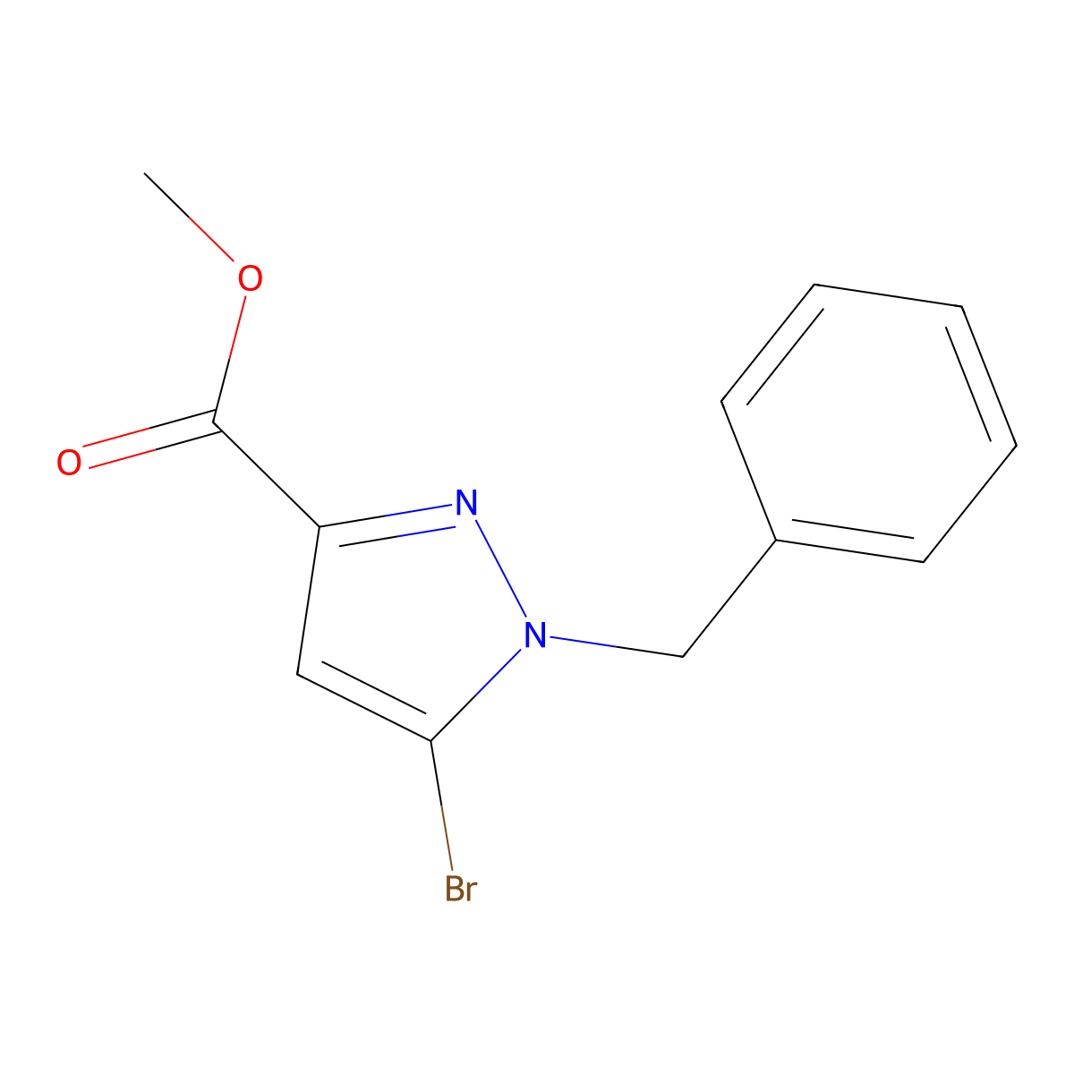 Methyl 1-Benzyl-5-bromopyrazole-3-carboxylate molecular structure, CAS 1434128-50-3