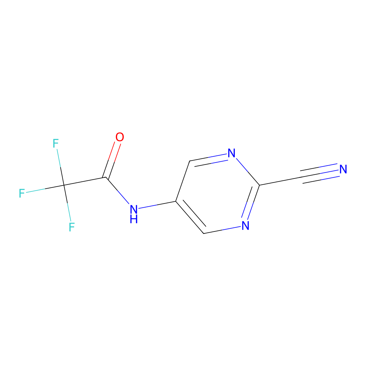 2-Cyano-5-(trifluoroacetylamino)pyrimidine molecular structure, CAS 1434128-53-6