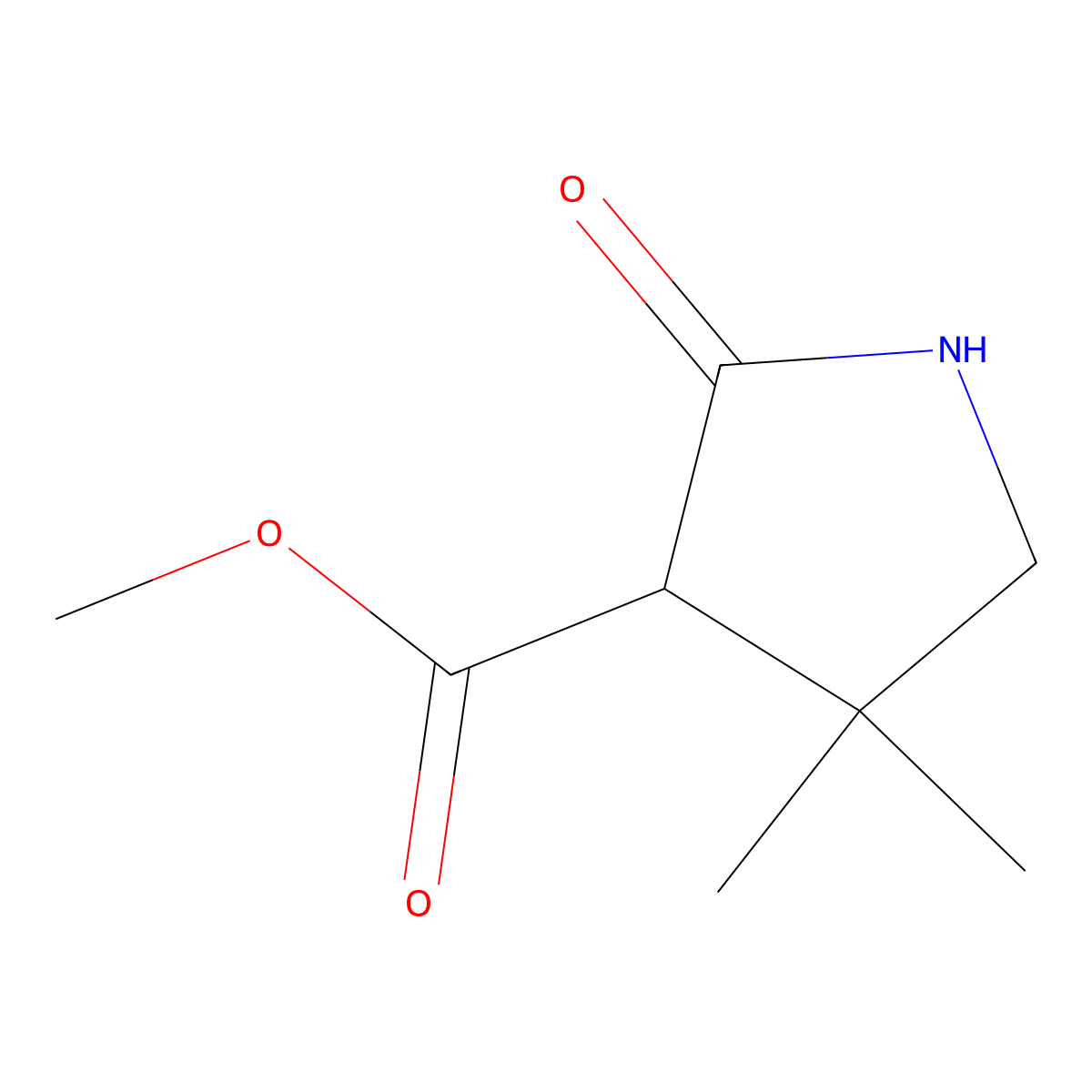 Methyl 4,4-Dimethyl-2-oxopyrrolidine-3-carboxylate molecular structure, CAS 1434128-57-0