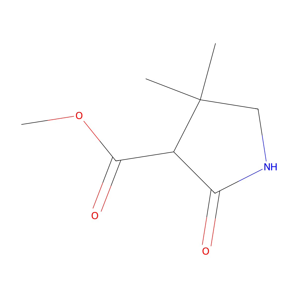 Methyl 4,4-Dimethyl-2-oxopyrrolidine-3-carboxylate molecular structure, CAS 1434128-57-0