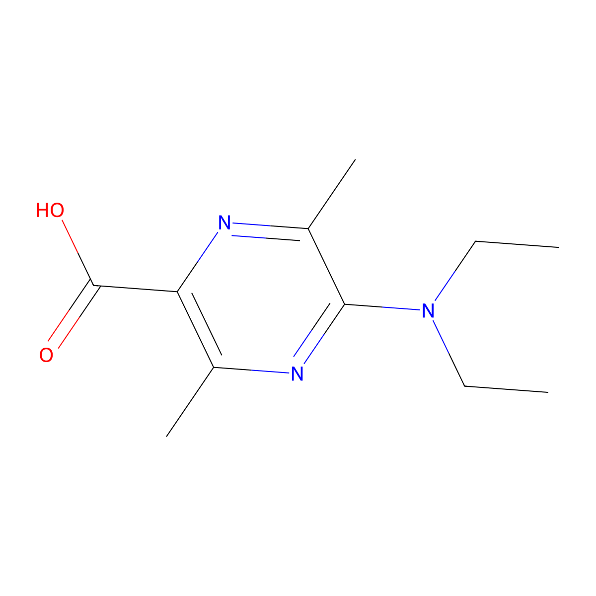 5-(Diethylamino)-3,6-dimethylpyrazine-2-carboxylic Acid molecular structure, CAS 1434128-60-5