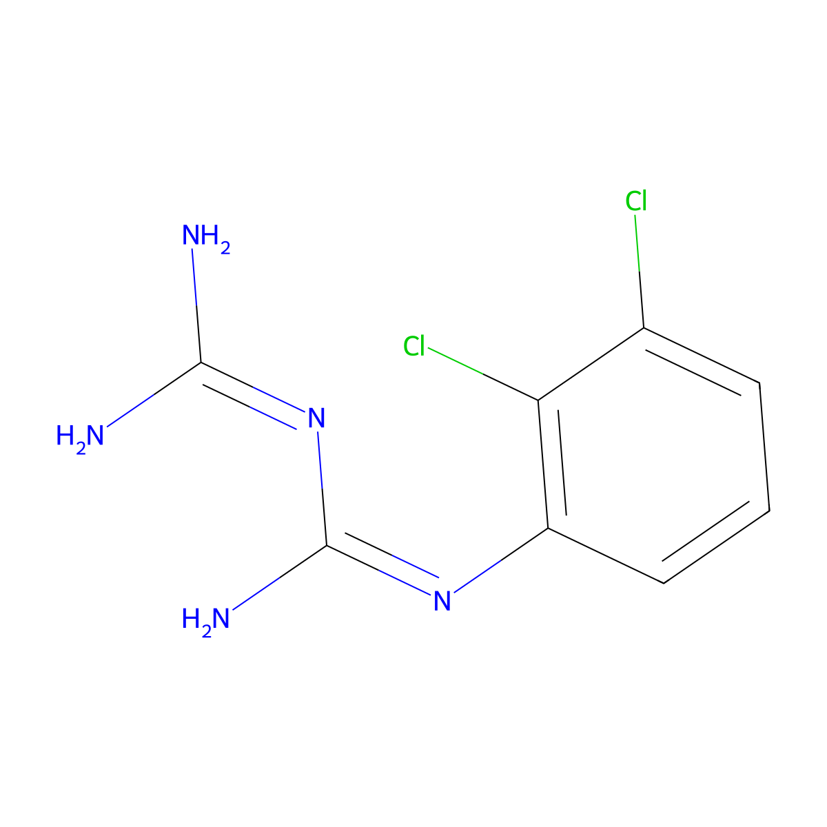N-(2,3-dichlorophenyl)imidodicarbonimidic diamide molecular structure, CAS 143413-10-9