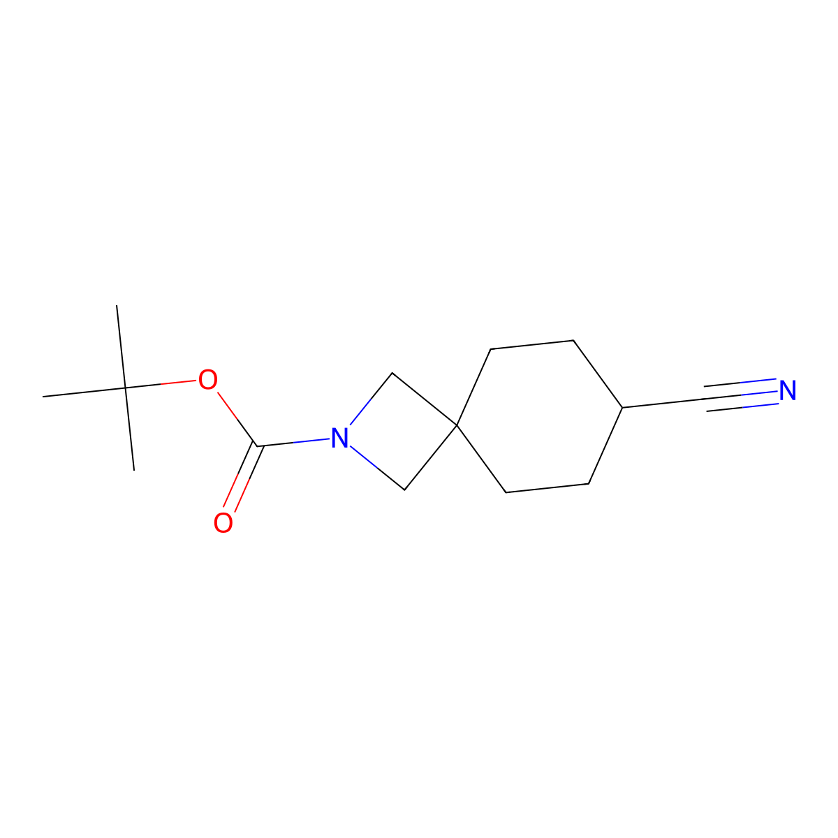 Tert-butyl 7-cyano-2-azaspiro[3.5]nonane-2-carboxylate molecular structure, CAS 1434141-70-4