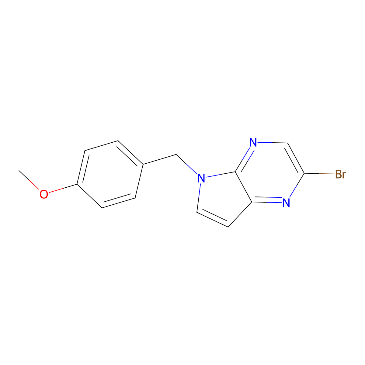 2-Bromo-5-(4-methoxybenzyl)-5H-pyrrolo[2,3-b]pyrazine molecular structure, CAS 1434141-87-3