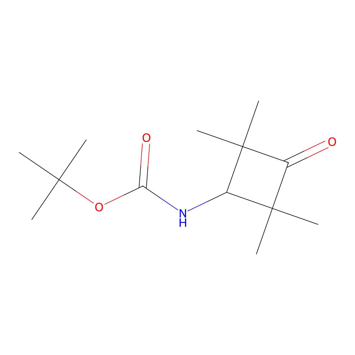 tert-Butyl (2,2,4,4-tetramethyl-3-oxocyclobutyl)carbamate molecular structure, CAS 1434141-88-4
