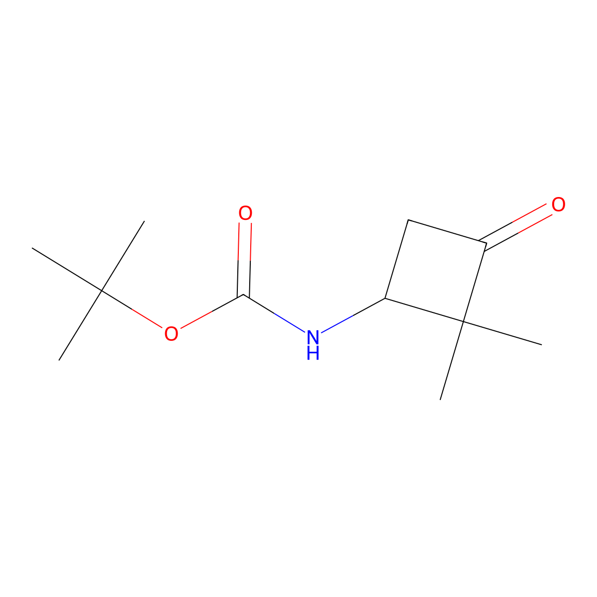 Carbamic acid, N-(2,2-dimethyl-3-oxocyclobutyl)-, 1,1-dimethylethyl ester molecular structure, CAS 1434141-90-8