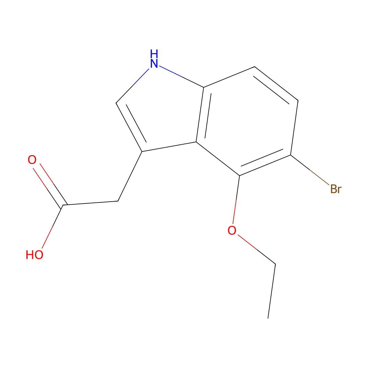 2-(5-Bromo-4-ethoxy-1H-indol-3-yl)acetic acid molecular structure, CAS 1434141-94-2