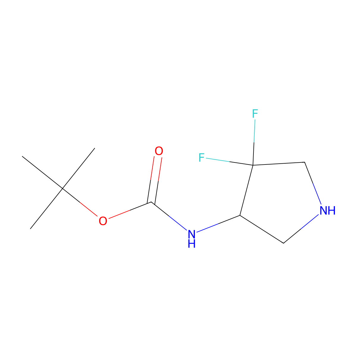 3-(Boc-amino)-4,4-difluoropyrrolidine molecular structure, CAS 1434141-95-3