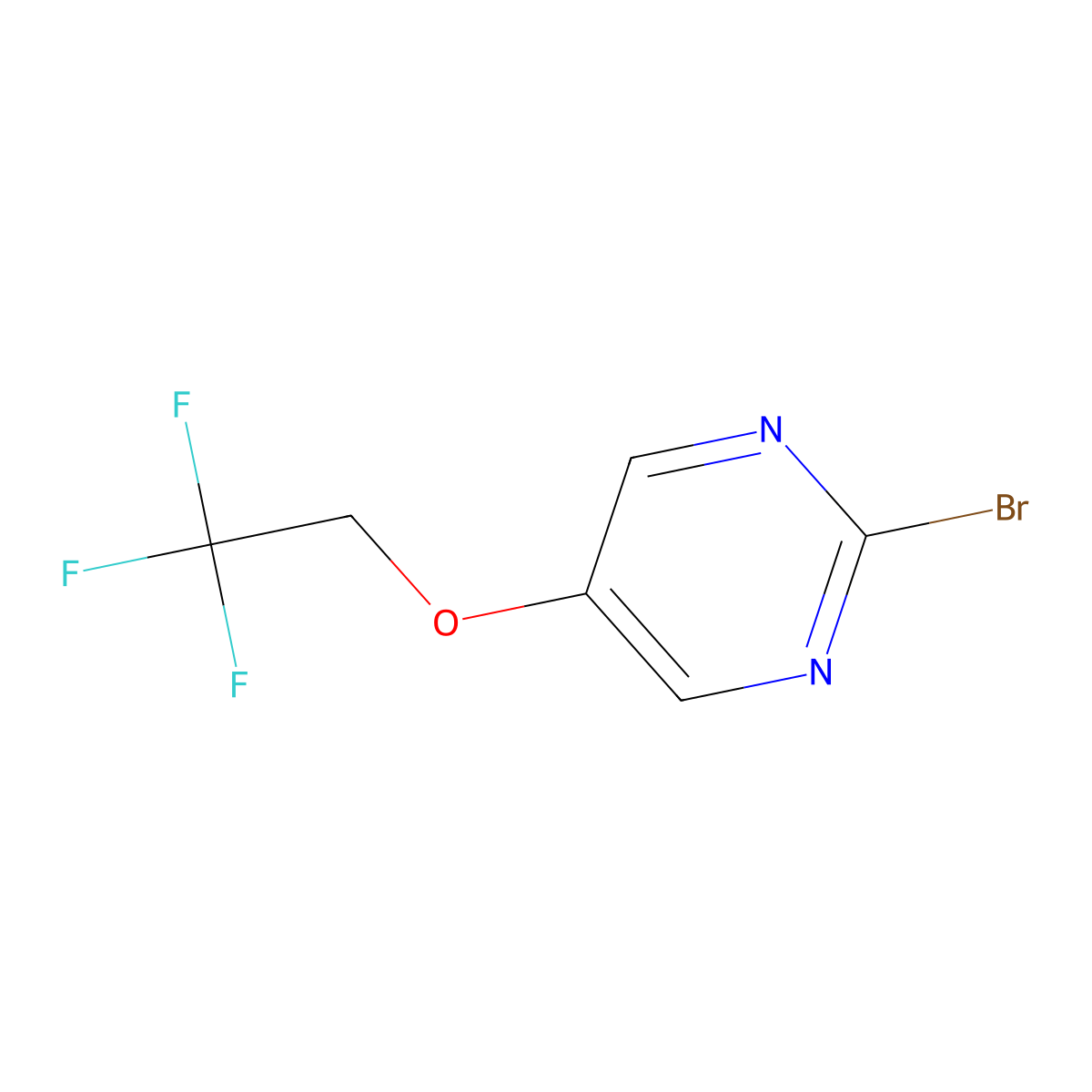 2-Bromo-5-(2,2,2-trifluoroethoxy)pyrimidine molecular structure, CAS 1434141-97-5