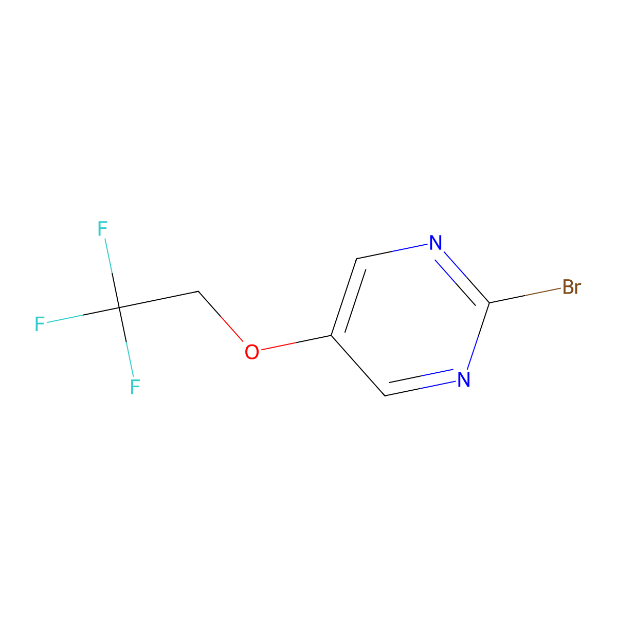 2-Bromo-5-(2,2,2-trifluoroethoxy)pyrimidine molecular structure, CAS 1434141-97-5