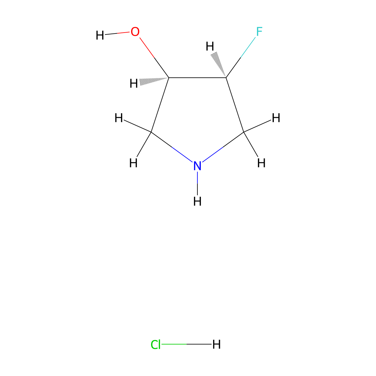 rac-(3R,4S)-4-fluoropyrrolidin-3-ol hydrochloride molecular structure, CAS 1434142-02-5