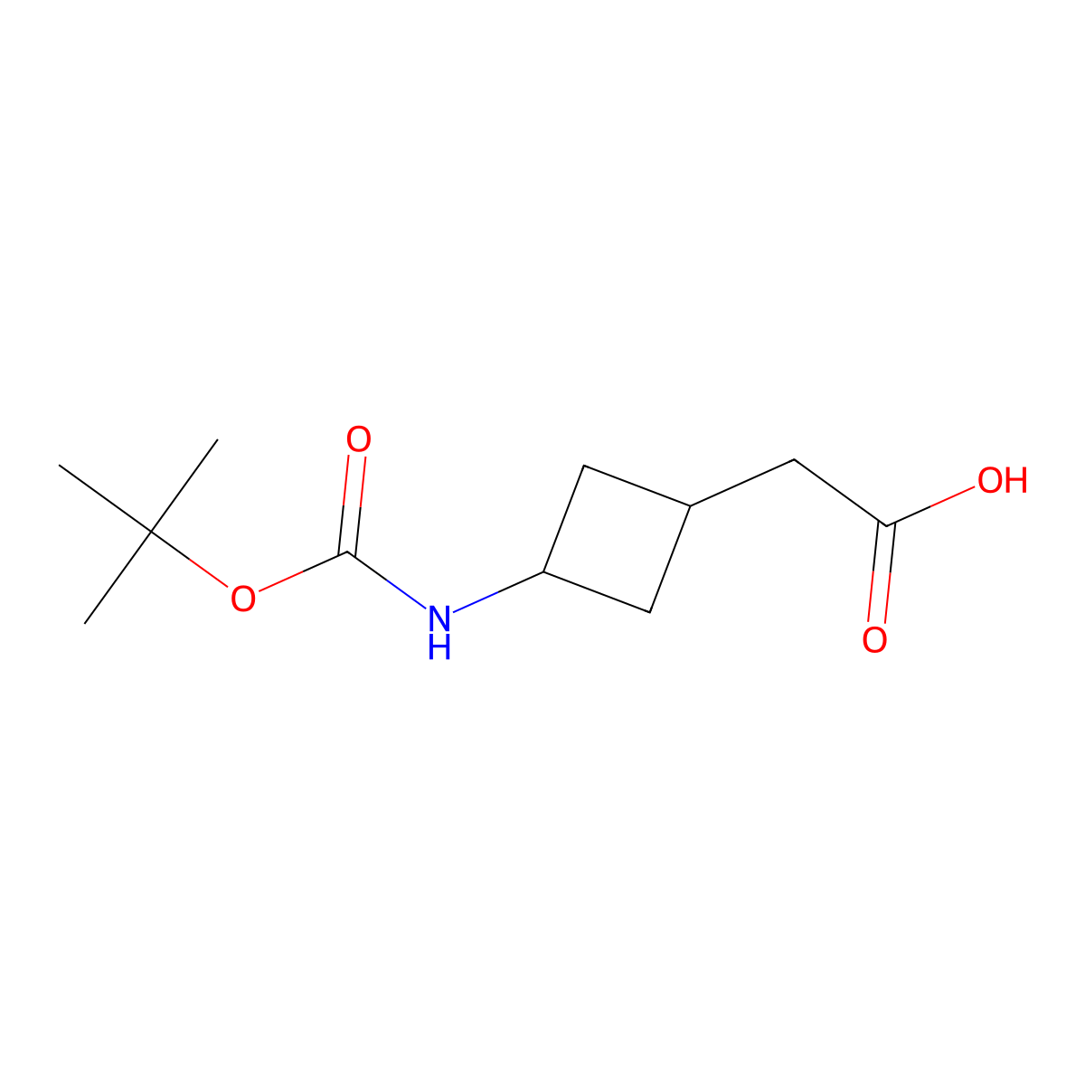 2-(3-{[(Tert-butoxy)carbonyl]amino}cyclobutyl)acetic acid molecular structure, CAS 1434142-05-8