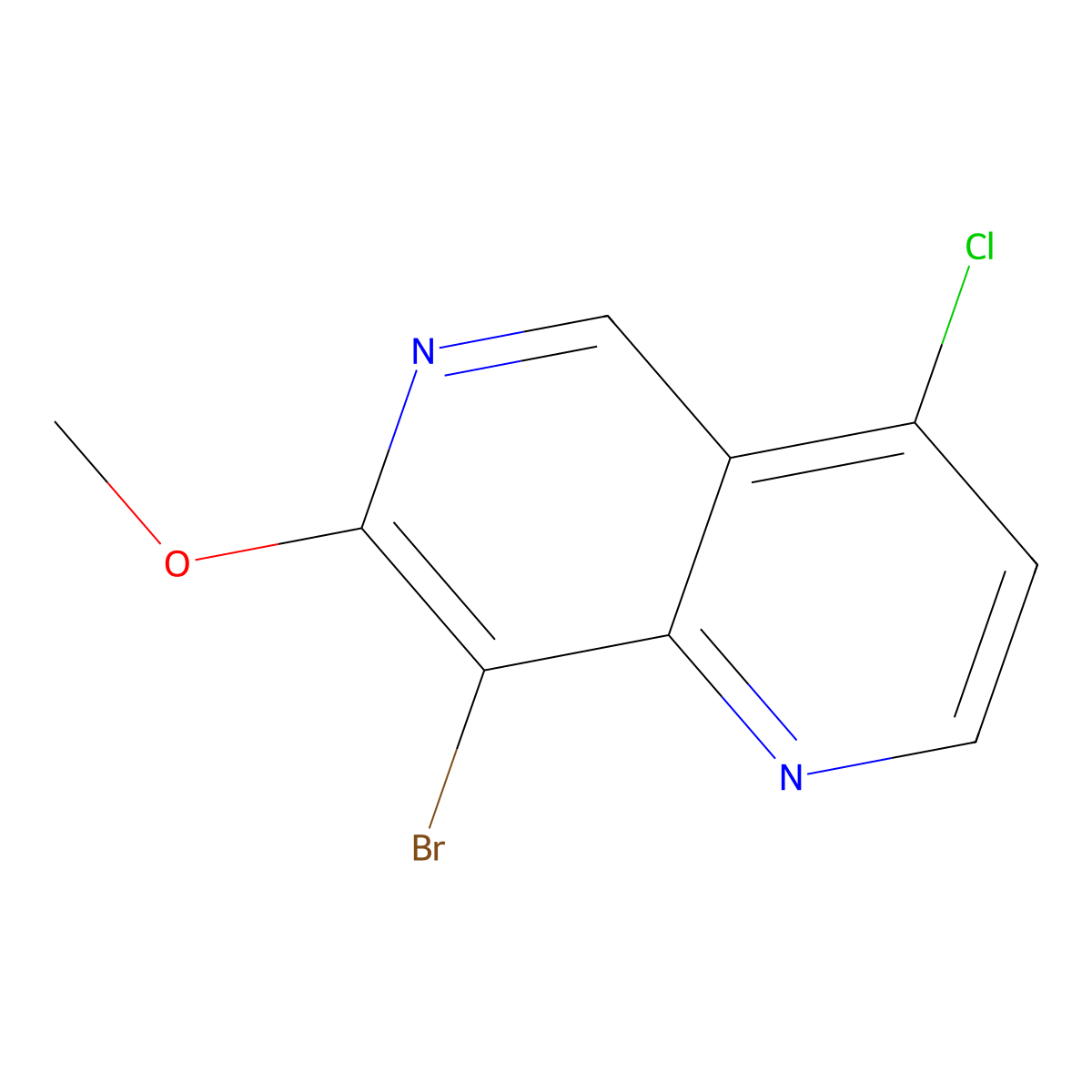 8-Bromo-4-chloro-7-methoxy-1,6-naphthyridine molecular structure, CAS 1434142-06-9