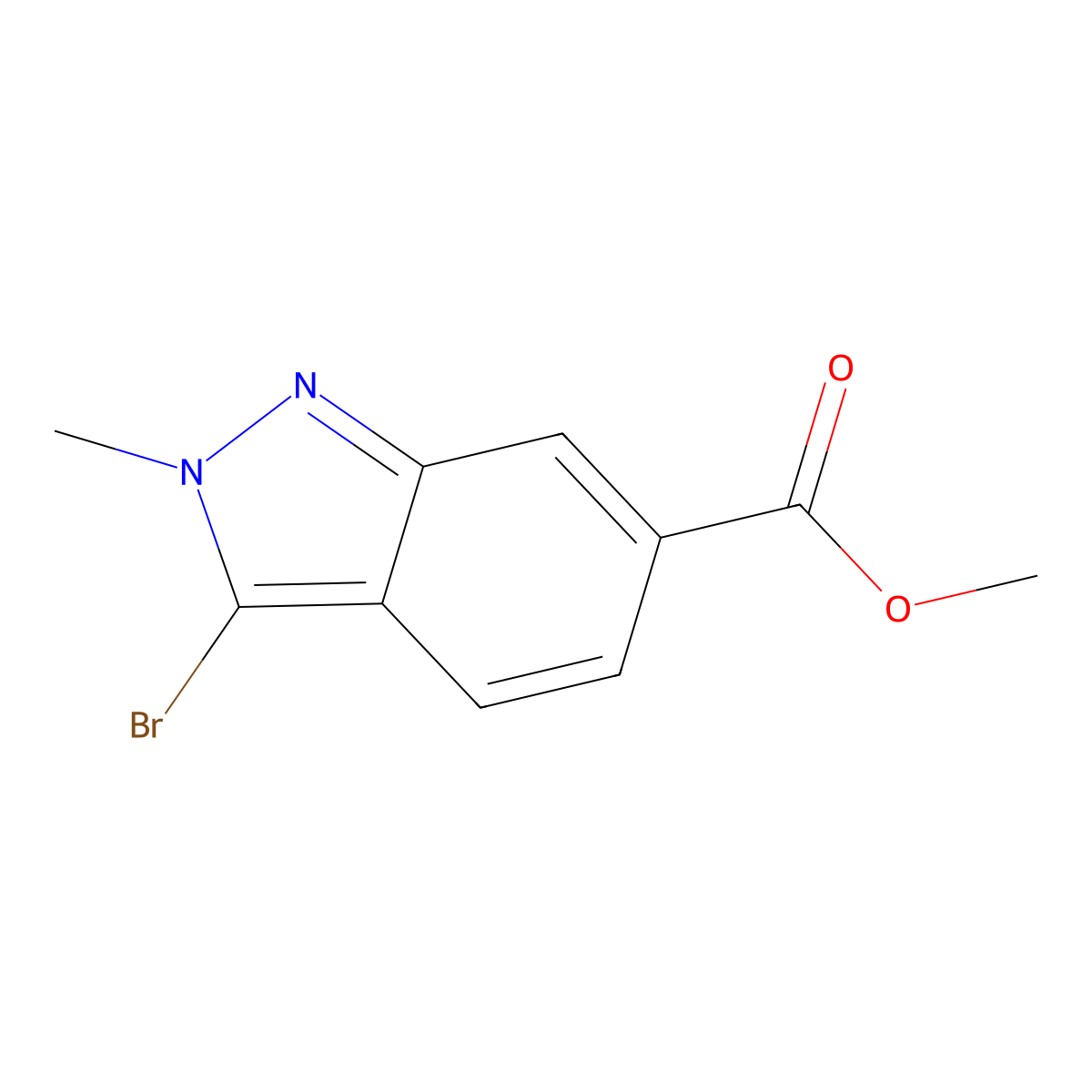 methyl 3-bromo-2-methyl-2H-indazole-6-carboxylate molecular structure, CAS 1434142-10-5