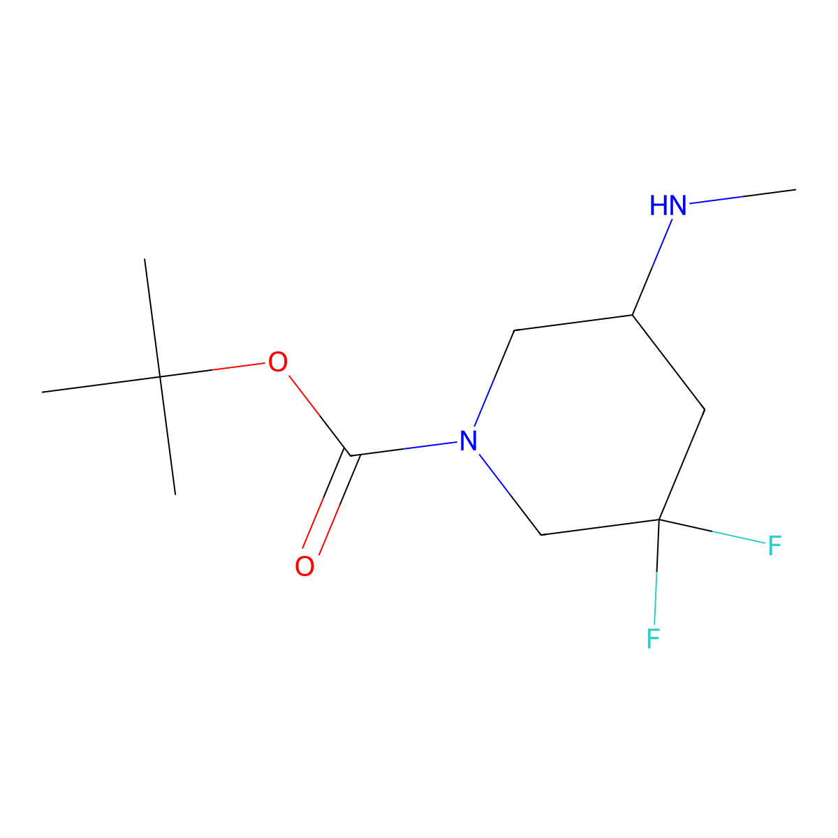 tert-Butyl 3,3-difluoro-5-(methylamino)piperidine-1-carboxylate molecular structure, CAS 1434142-12-7