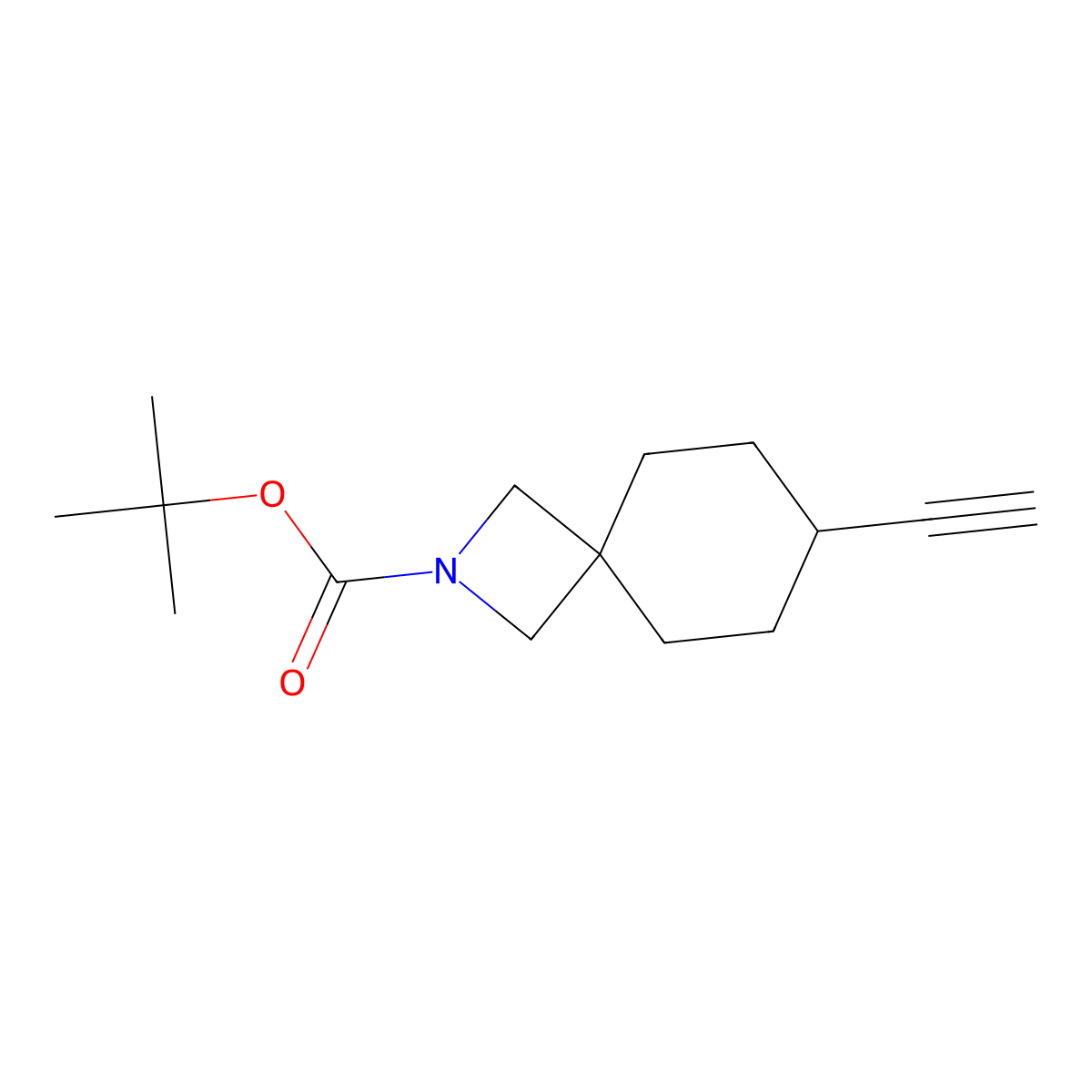 tert-Butyl 7-ethynyl-2-azaspiro[3.5]nonane-2-carboxylate molecular structure, CAS 1434142-19-4