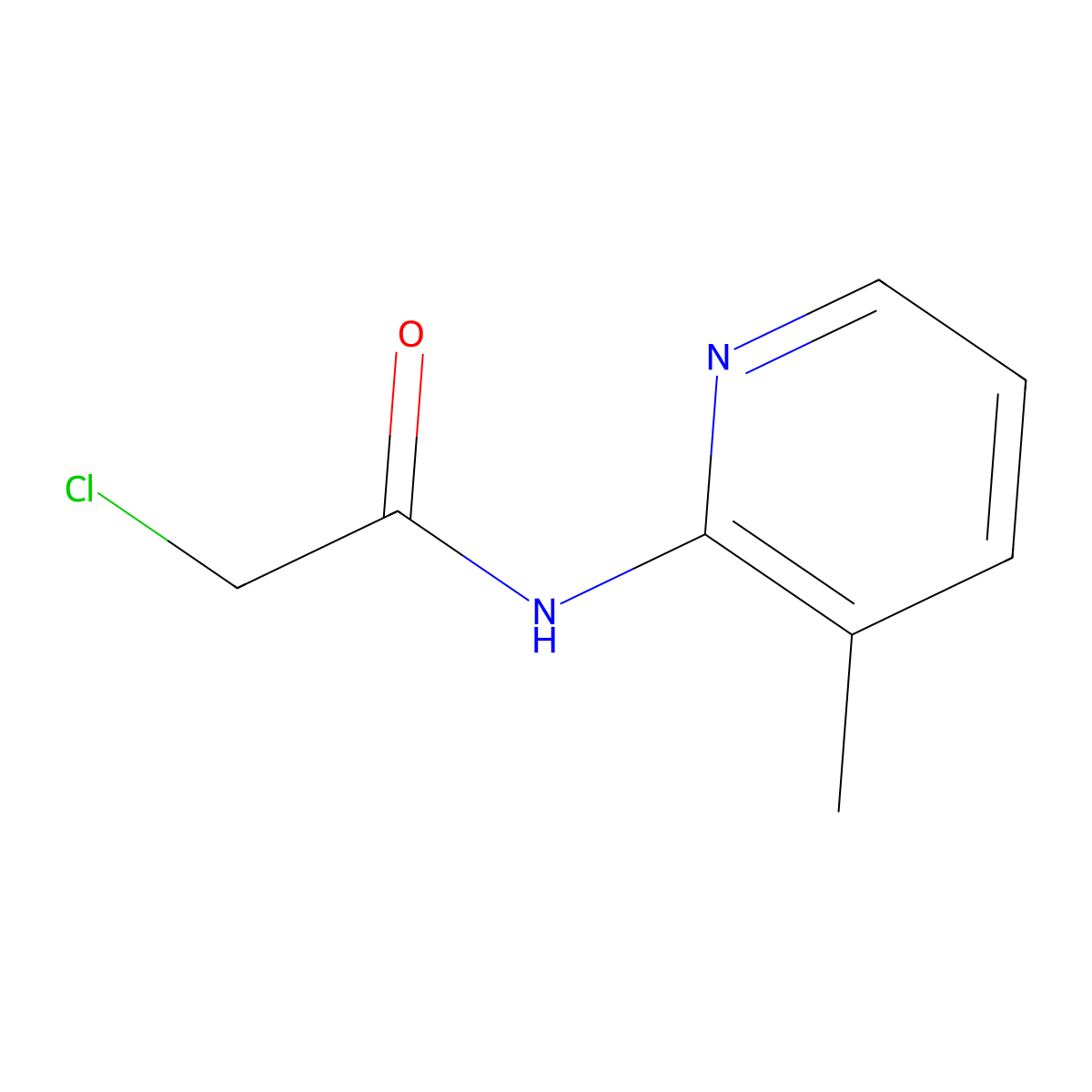 2-chloro-N-(3-methylpyridin-2-yl)acetamide molecular structure, CAS 143416-73-3