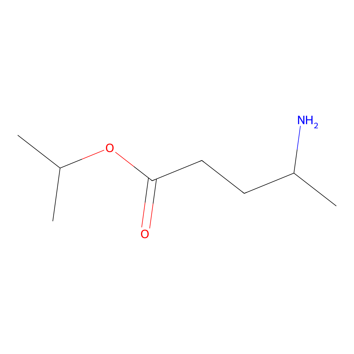 Propan-2-yl 4-aminopentanoate molecular structure, CAS 143422-97-3