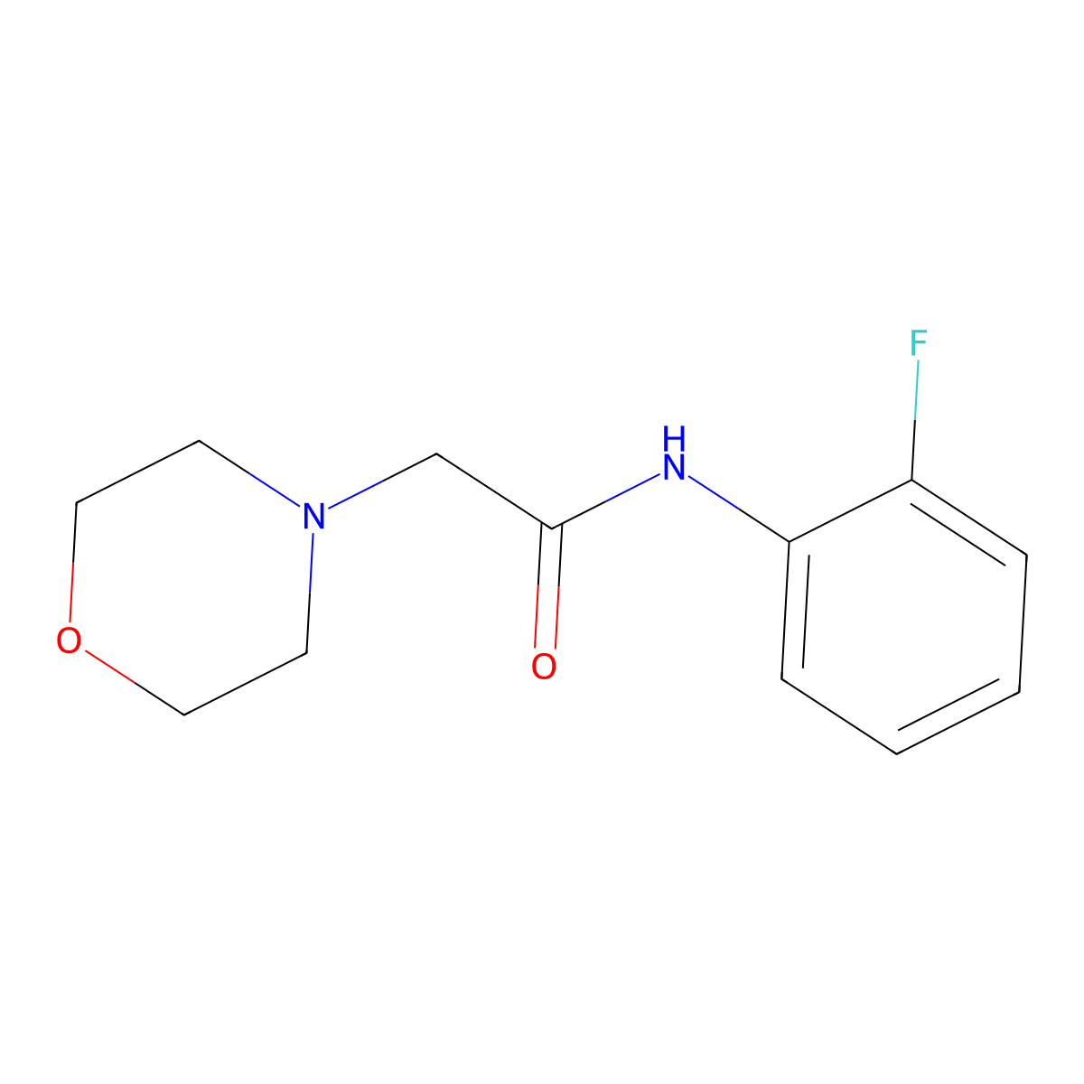 N-(2-fluorophenyl)-2-morpholinoacetamide molecular structure, CAS 143423-94-3