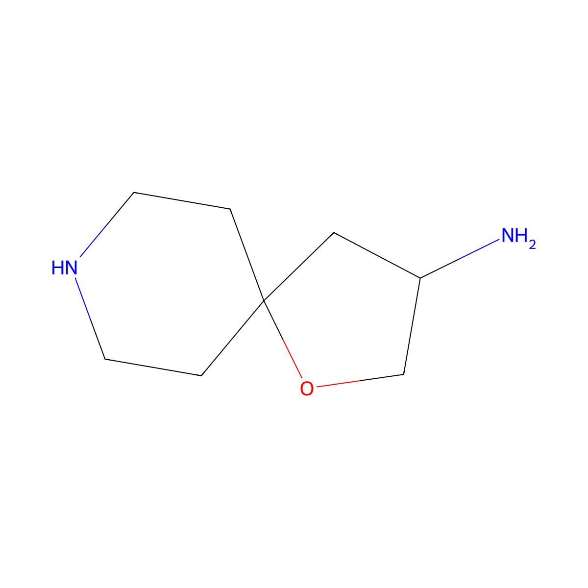 1-Oxa-8-azaspiro[4.5]decan-3-amine molecular structure, CAS 1434247-10-5