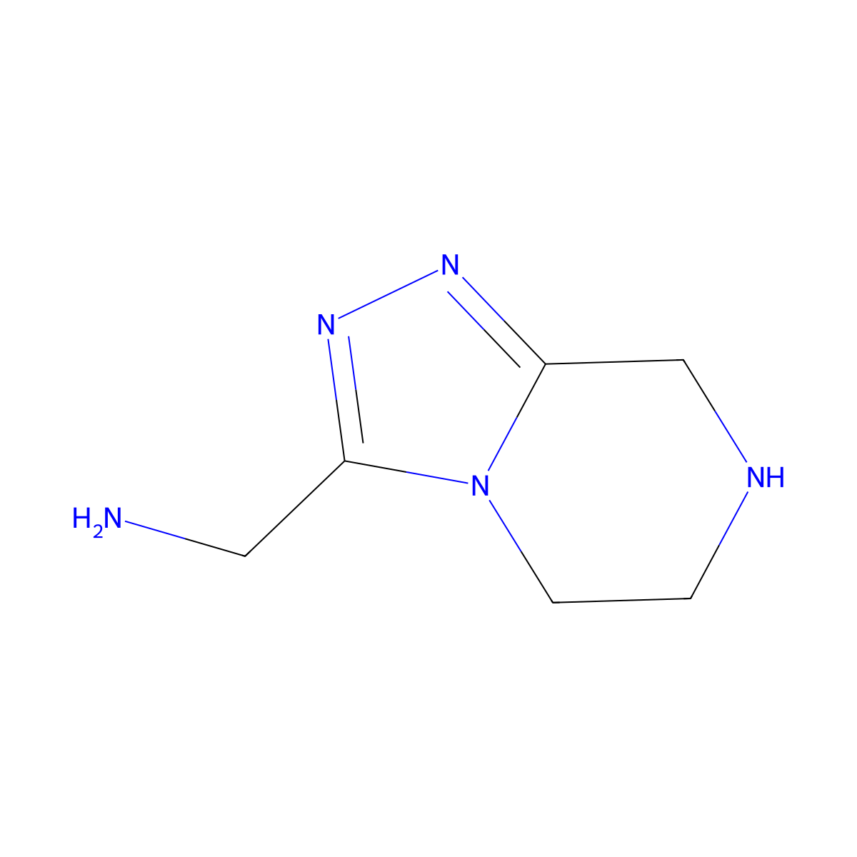 (5,6,7,8-Tetrahydro-[1,2,4]triazolo[4,3-a]pyrazin-3-yl)methanamine molecular structure, CAS 1434247-12-7
