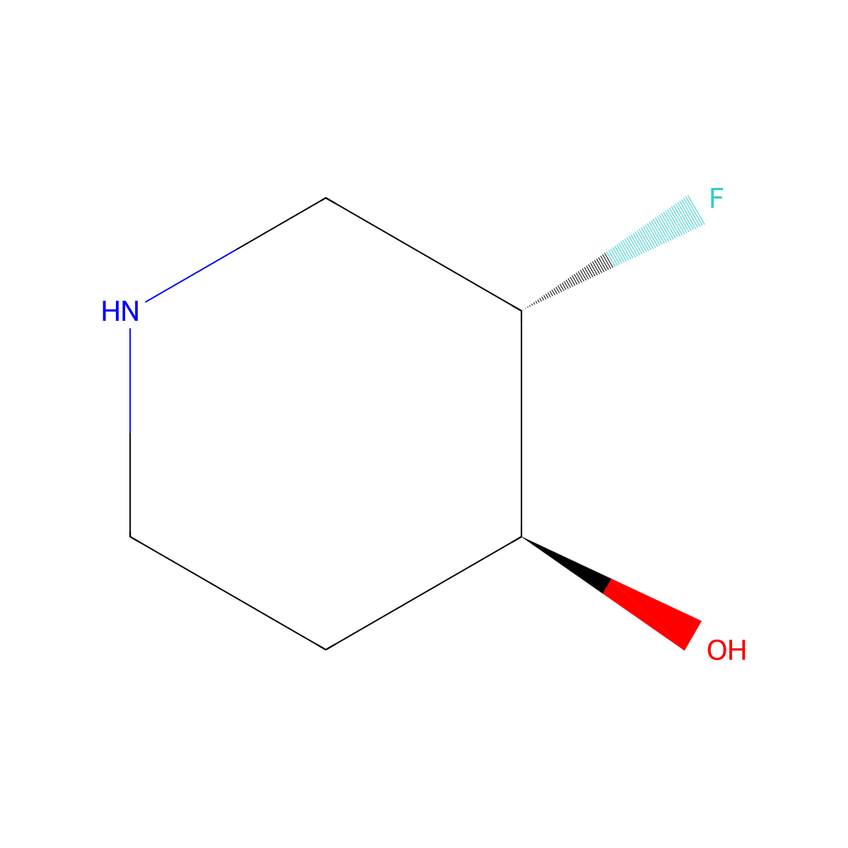(3S,4S)-3-fluoropiperidin-4-ol molecular structure, CAS 1434247-88-7