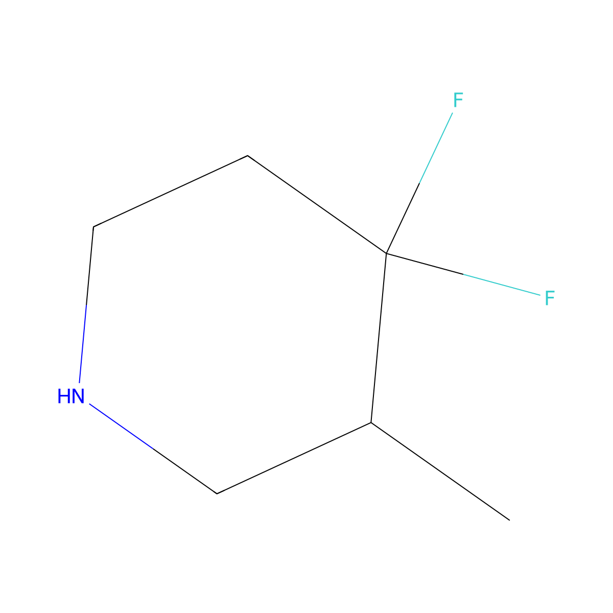 4,4-Difluoro-3-methylpiperidine molecular structure, CAS 1434248-01-7