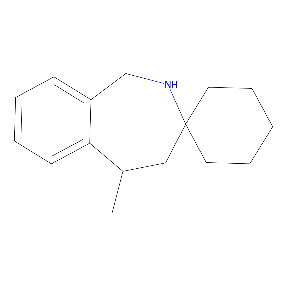 5-Methyl-1,2,4,5-tetrahydrospiro[benzo[c]azepine-3,1'-cyclohexane] molecular structure, CAS 143425-86-9
