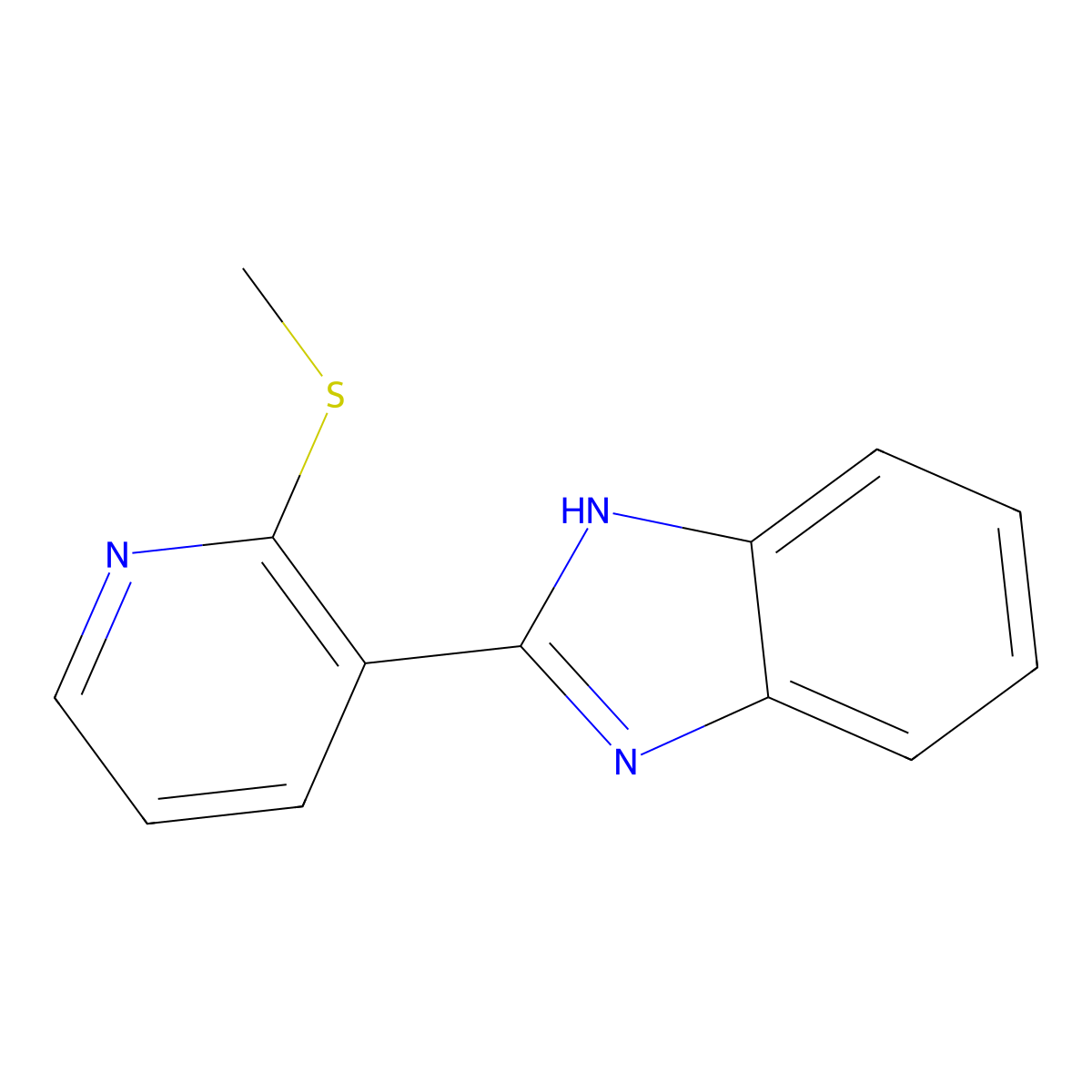 2-(2-methylsulfanylpyridin-3-yl)-1H-benzimidazole molecular structure, CAS 143426-38-4