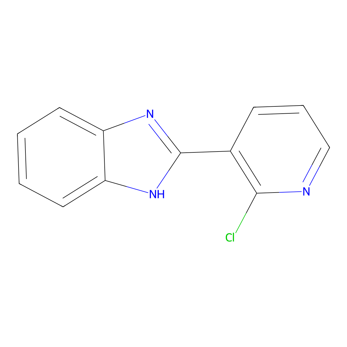 2-(2-chloro-3-pyridinyl)-1H-1,3-benzimidazole molecular structure, CAS 143426-40-8