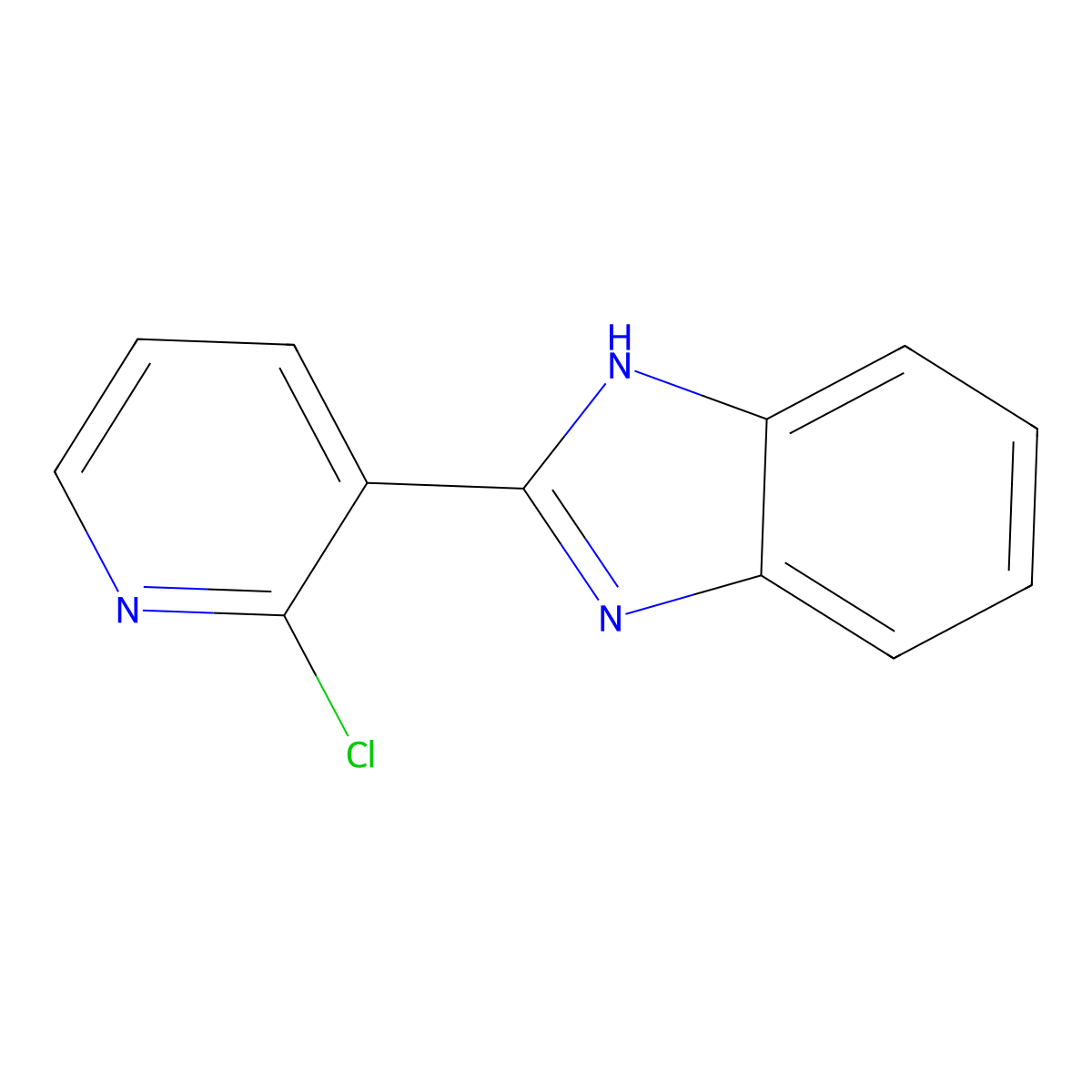 2-(2-chloro-3-pyridinyl)-1H-1,3-benzimidazole molecular structure, CAS 143426-40-8