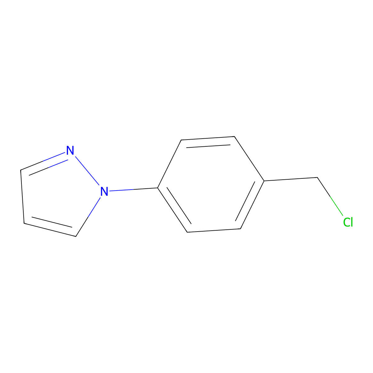 1-[4-(chloromethyl)phenyl]-1H-pyrazole molecular structure, CAS 143426-52-2