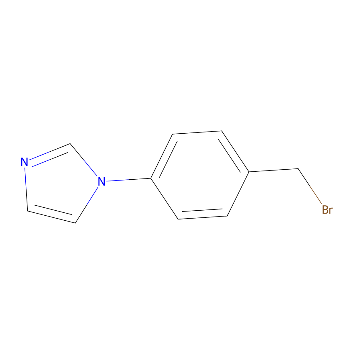 1-(4-(Bromomethyl)phenyl)-1H-imidazole molecular structure, CAS 143426-54-4