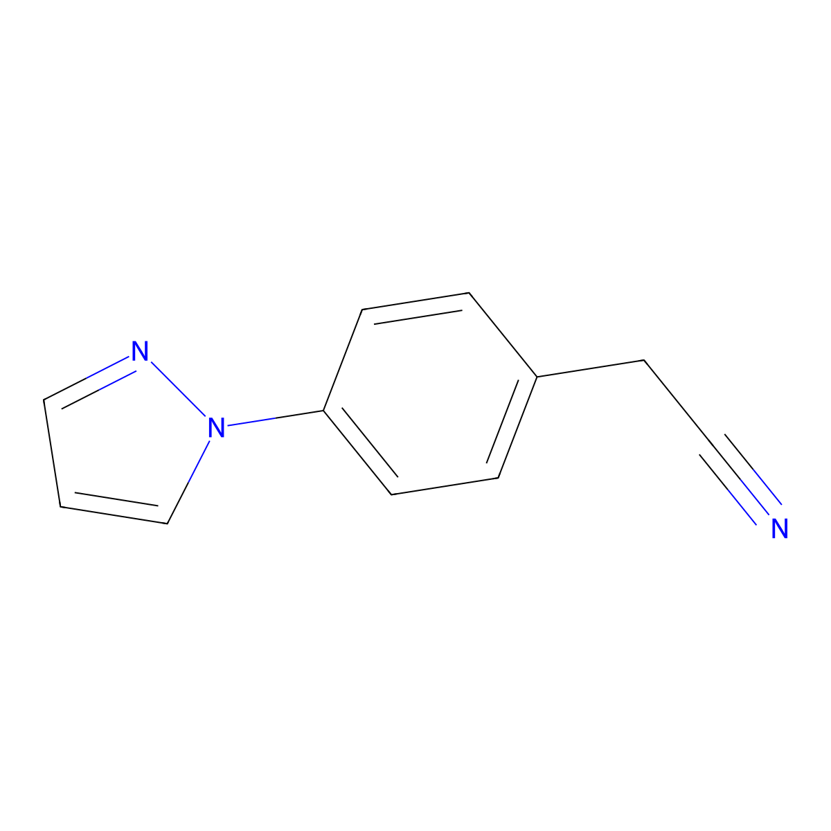 [4-(1H-pyrazol-1-yl)phenyl]acetonitrile molecular structure, CAS 143426-55-5