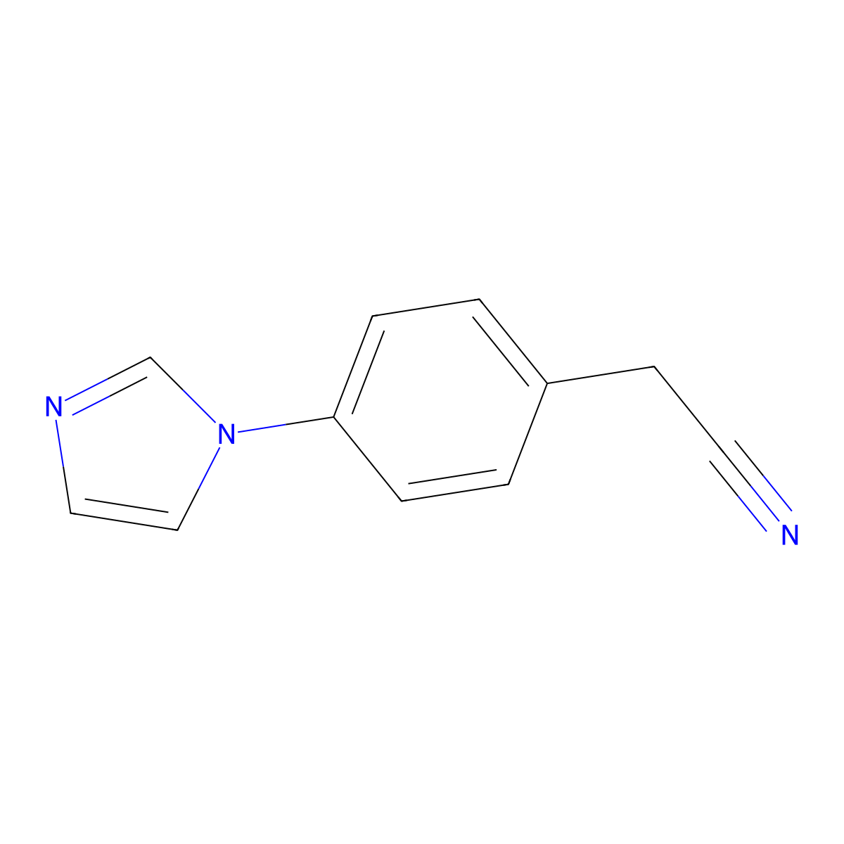 2-(4-(1H-imidazol-1-yl)phenyl)acetonitrile molecular structure, CAS 143426-57-7