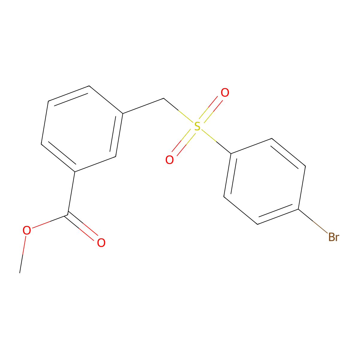 Methyl 3-[(4-bromophenyl)sulfonylmethyl]benzoate molecular structure, CAS 143427-33-2
