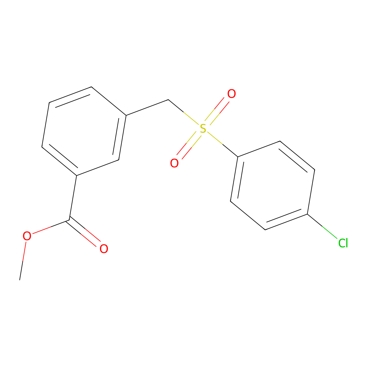 Methyl 3-[(4-chlorophenyl)sulfonylmethyl]benzoate molecular structure, CAS 143427-34-3