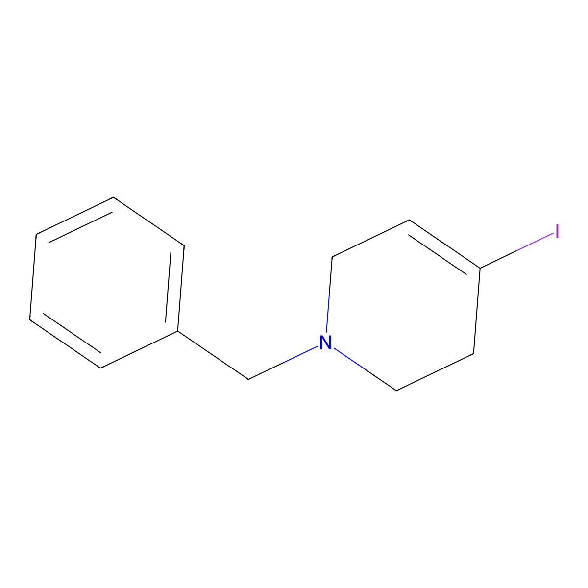 1-Benzyl-4-iodo-1,2,3,6-tetrahydro-pyridine molecular structure, CAS 143427-63-8