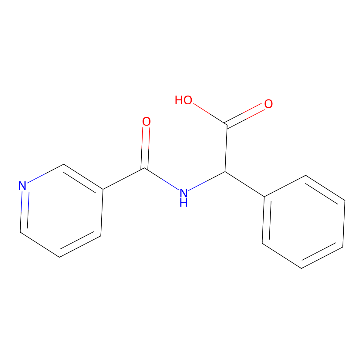 Phenyl[(pyridin-3-ylcarbonyl)amino]acetic acid molecular structure, CAS 143428-31-3