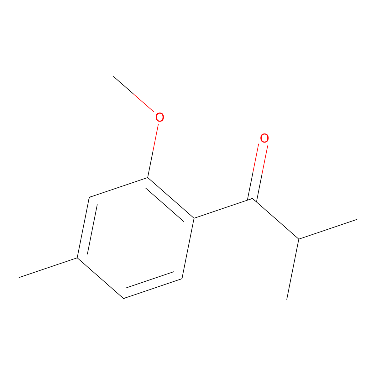 1-Propanone, 1-(2-methoxy-4-methylphenyl)-2-methyl- molecular structure, CAS 143428-35-7